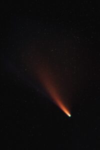 Comet moving through space